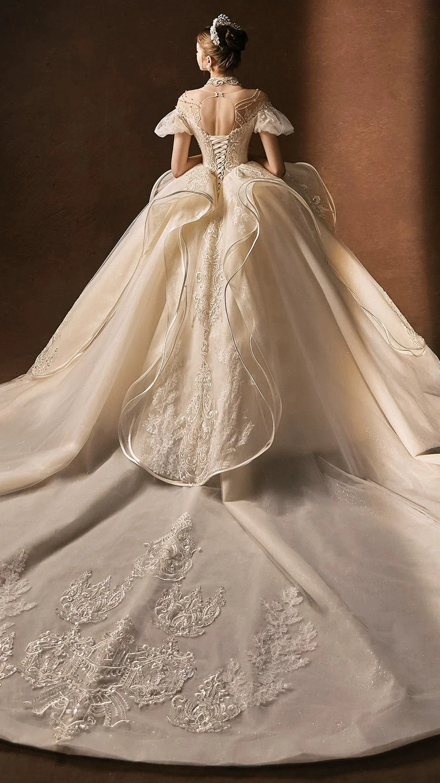 Vintage Inspired Luxury Princess Beading Wedding Dress With Open Back- Plus Size - Image 5
