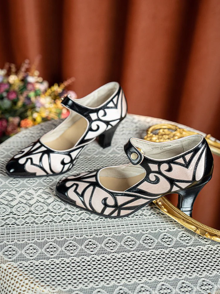 Handmade 1920s Style Art Deco Mary Jane Heels - Image 4