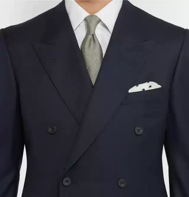 Black Double Breasted Blazer with Peak Lapel – Men's Woolen Blazer Plus Size - Image 4
