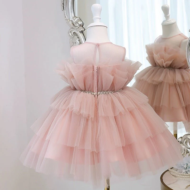 Blush Pink Tulle Princess Dress - Tulle Flower Girl Dress for Special Occasions Plus Size - Image 4