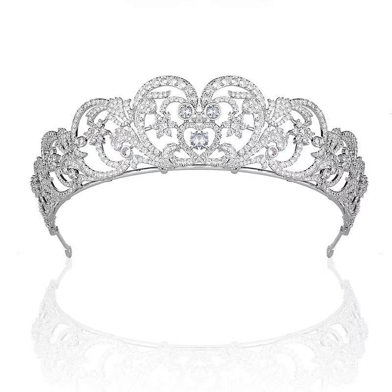 Bridal Crown Vintage Silver Headpiece With Sparkling Rhinestones - Image 7