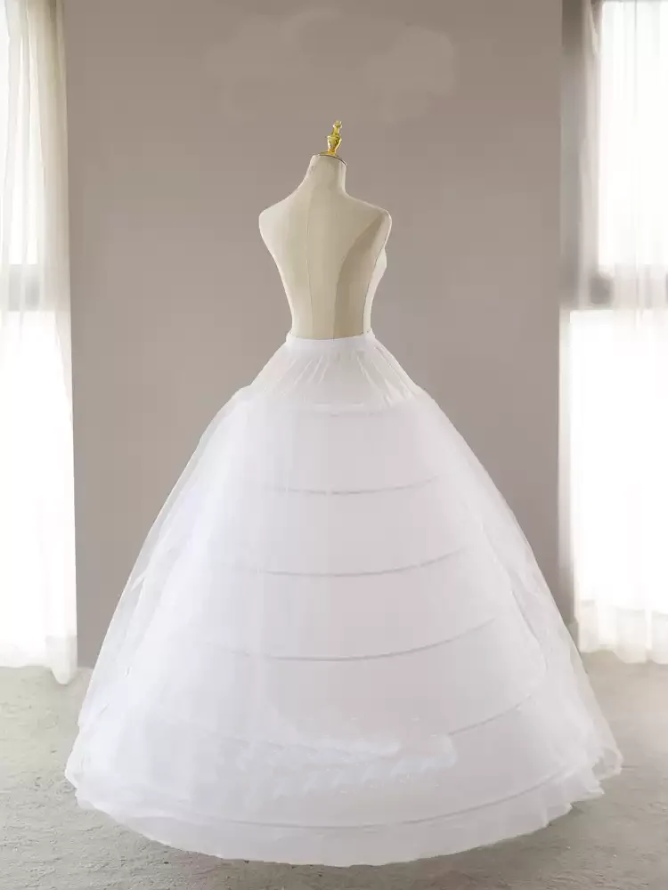 Bridal Super Full Volume 6-Bone Tulle Petticoat with Long Train - Image 3