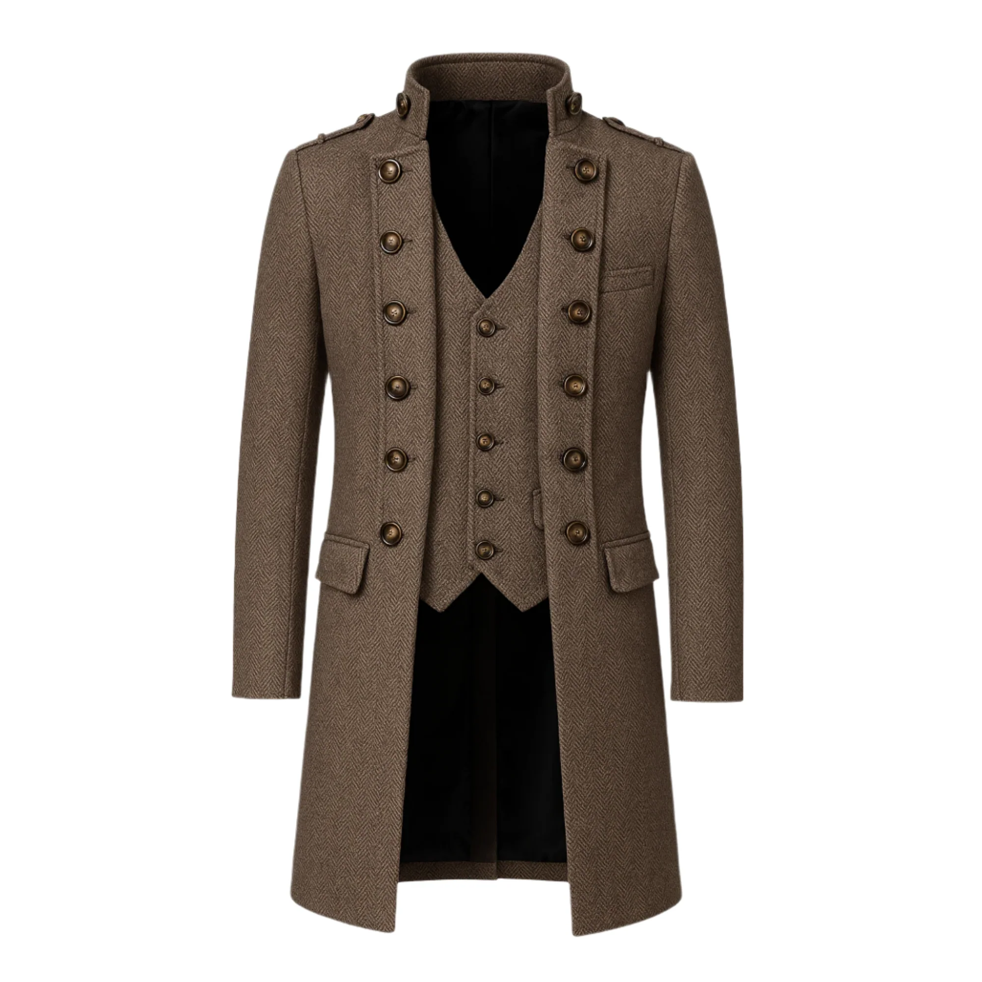 BRIDGERTON VINTAGE TWEED MENS SUIT - REGENCY MEN'S BROWN/GREY COAT -VINTAGE INSPIRED MENS COSTUME- PLUS SIZE - Image 5