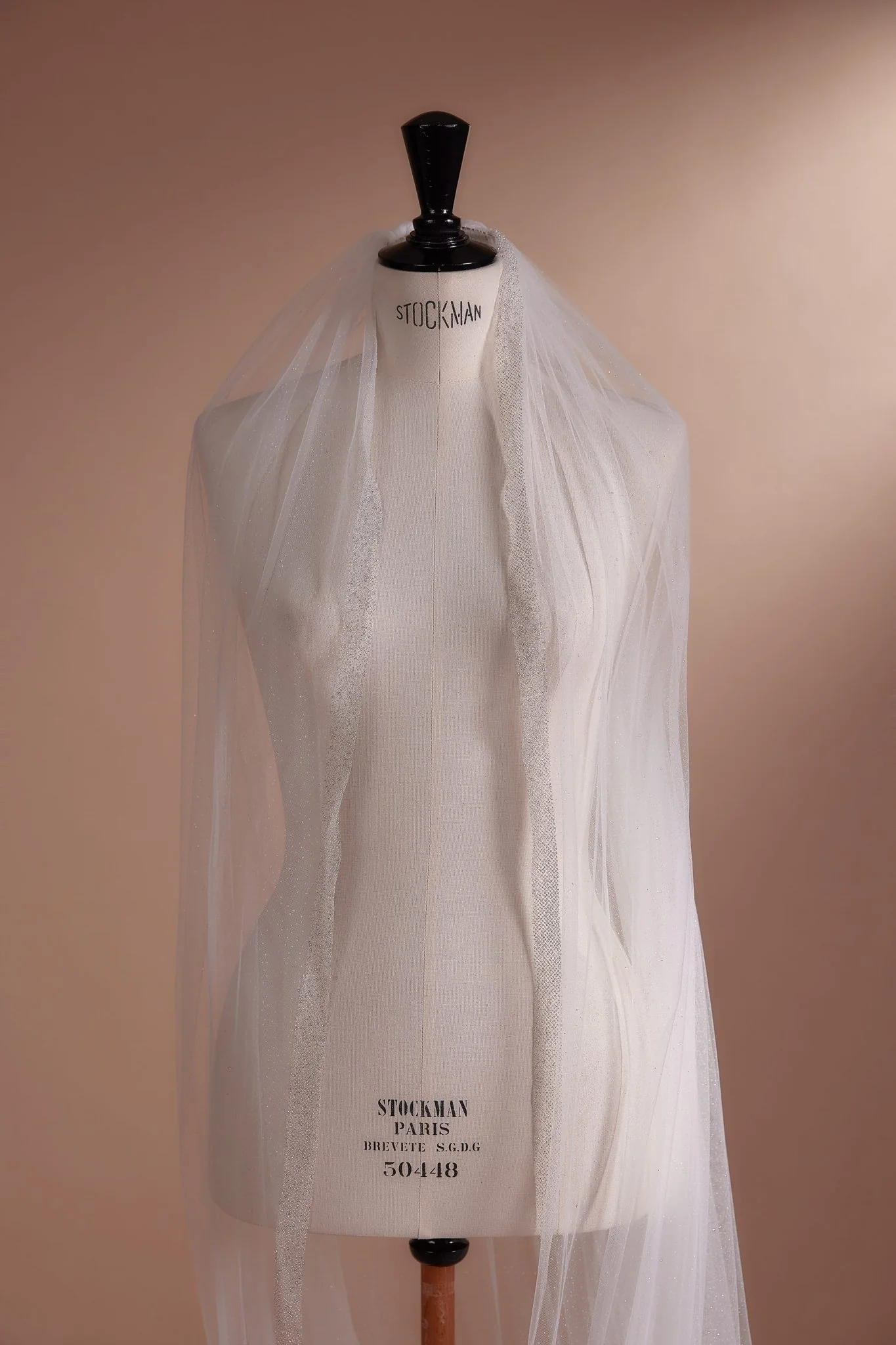 Cathedral Length Wedding Veil with Lace Trim - Image 2