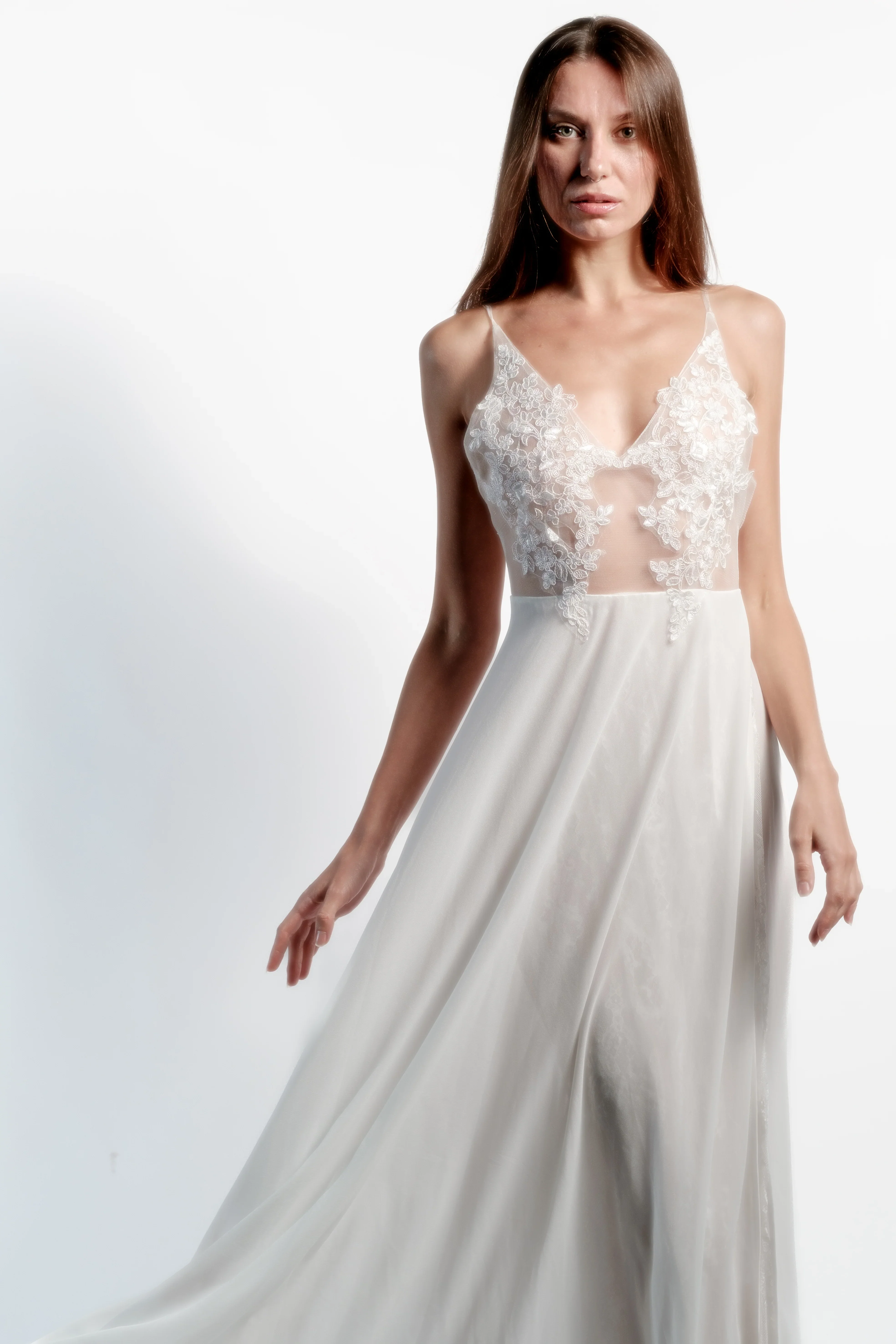 Celestial White Lace Night Gown – Dreamy Elegance for Any Night - Image 2