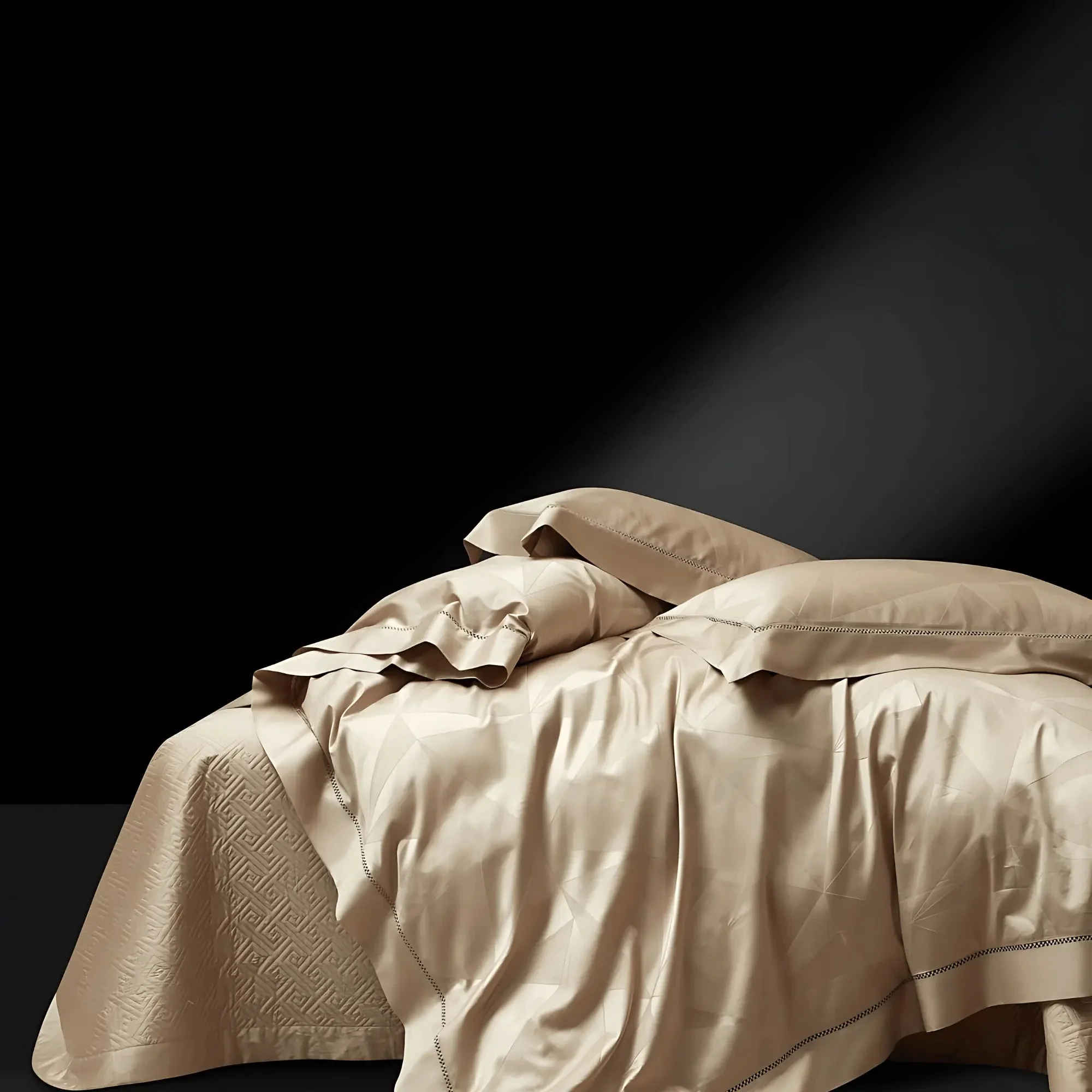 Egyptian Cotton Duvet Cover & Shams – Champagne Elegance - Image 5