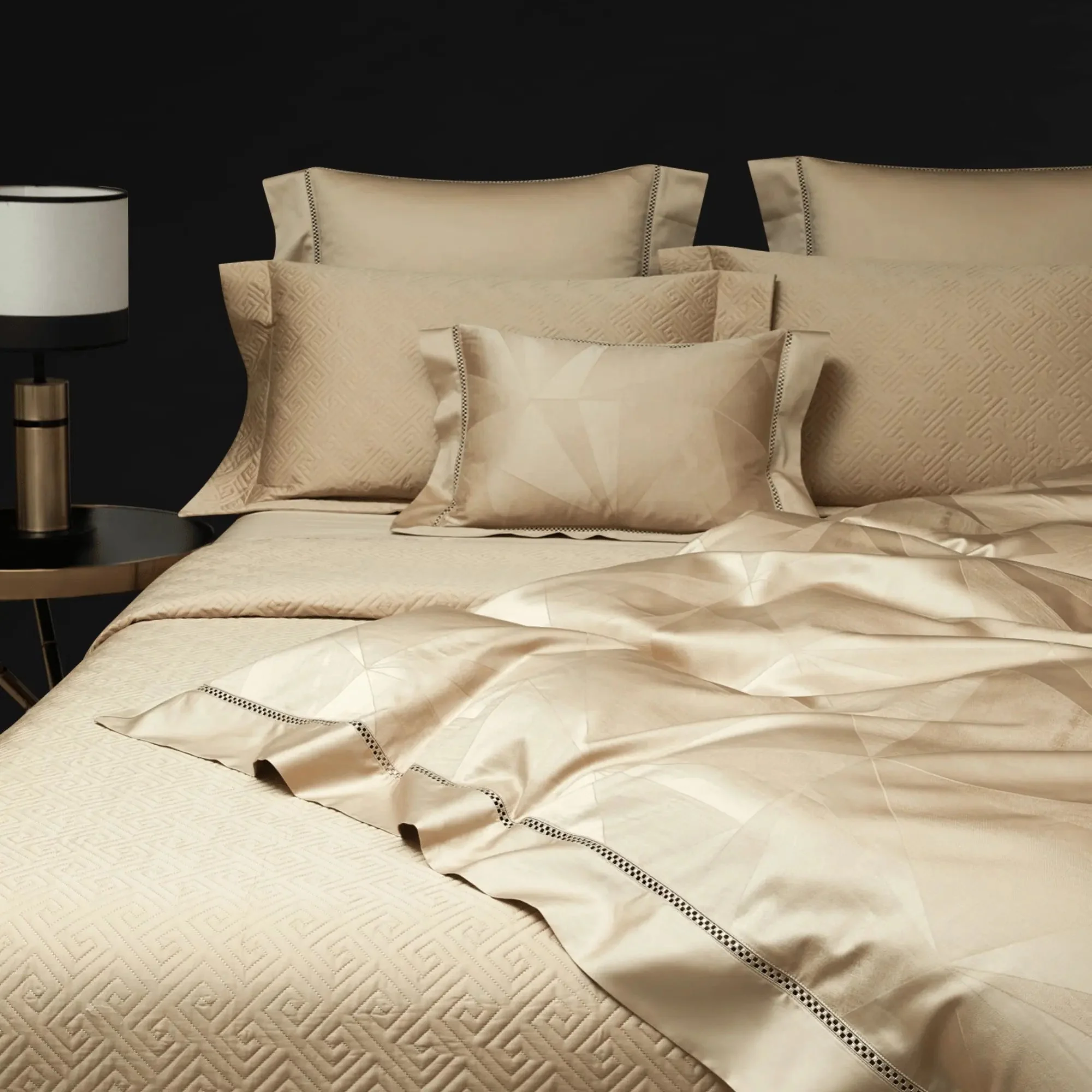 Egyptian Cotton Duvet Cover & Shams – Champagne Elegance - Image 7