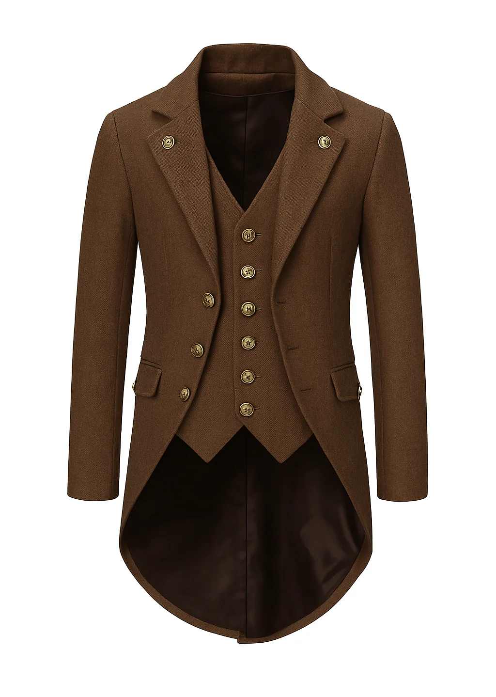 British Palace Tailcoat Long Suit Jacket for Men - Casual Plus Size Two-Piece Outfit with Personality for Hosting and Performances- Plus Size - Image 4