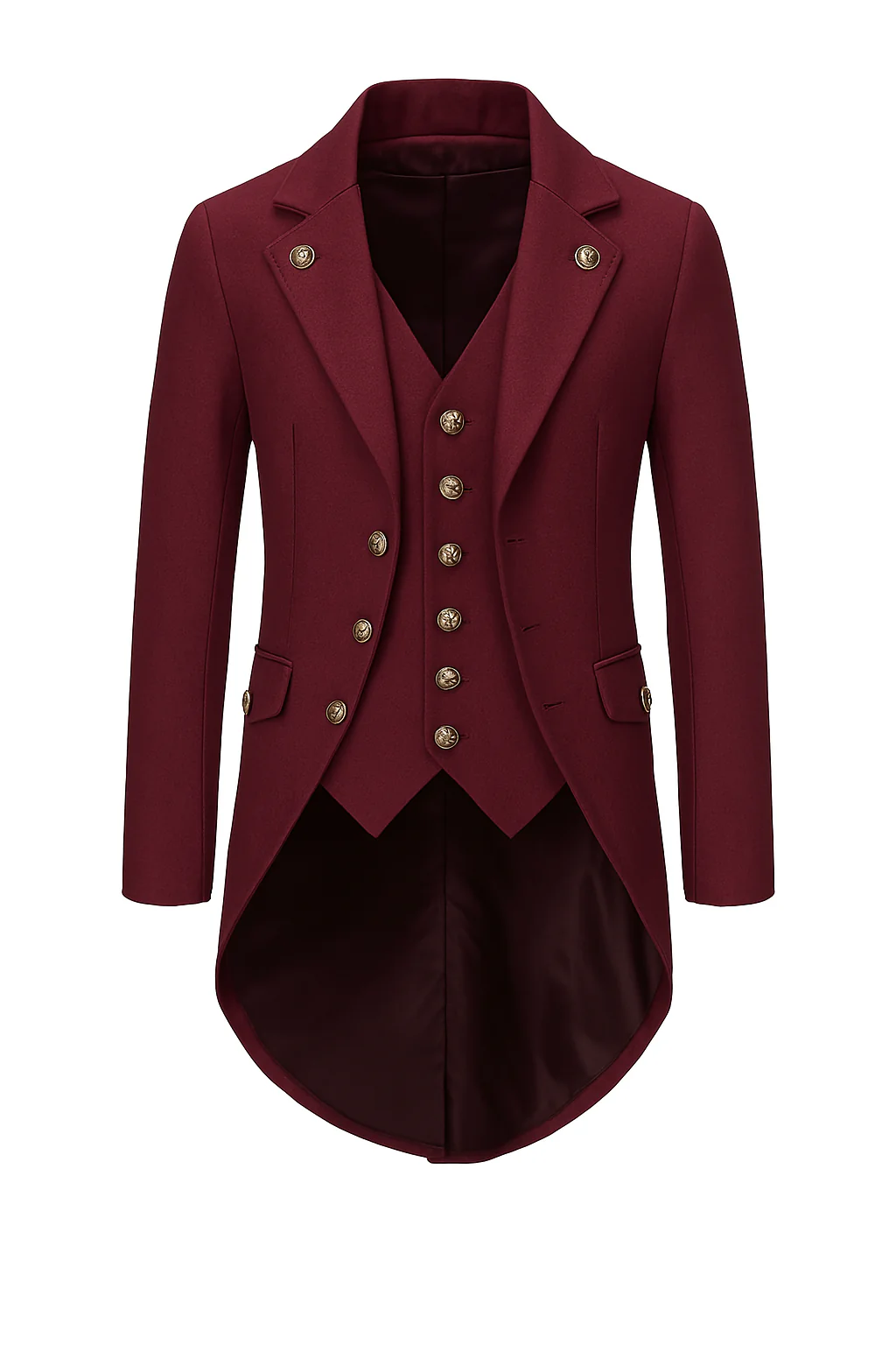 British Palace Tailcoat Long Suit Jacket for Men - Casual Plus Size Two-Piece Outfit with Personality for Hosting and Performances- Plus Size - Image 5