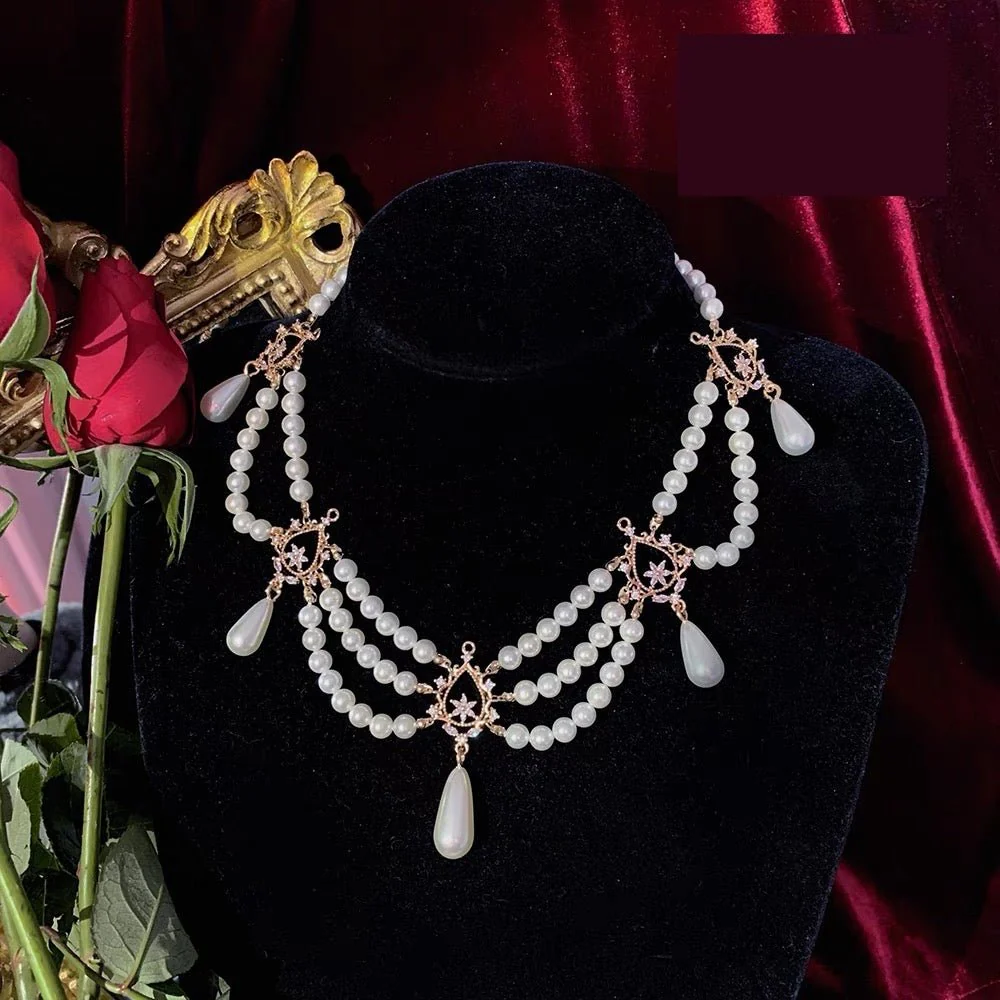Handmade Regency Necklace Regency Earrings with Pearl - Jane Austen Jewelry - Image 4