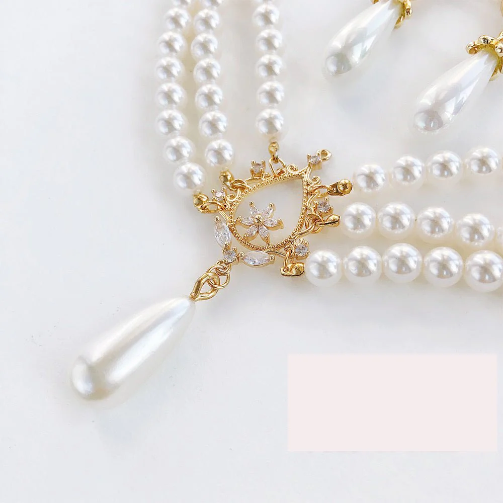 Handmade Regency Necklace Regency Earrings with Pearl - Jane Austen Jewelry - Image 5