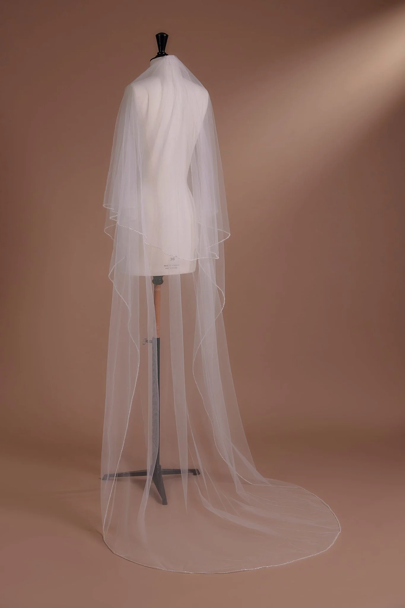 Double Layer Veil with Elegant Blusher in Cathedral Style