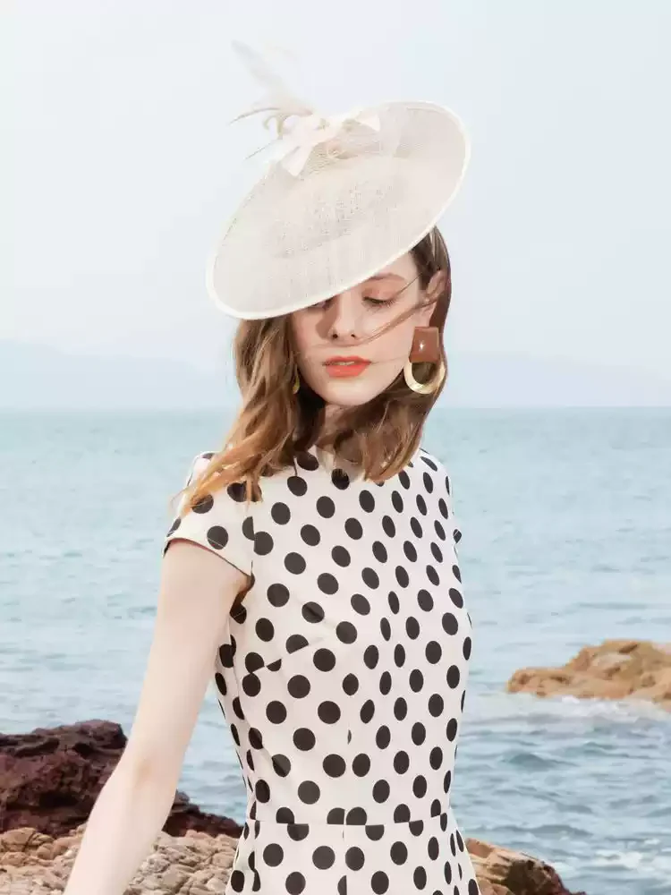 Elegant Black Linen Floral Hat - Black Fascinators and Hats - Black Hat with Feather - Image 4