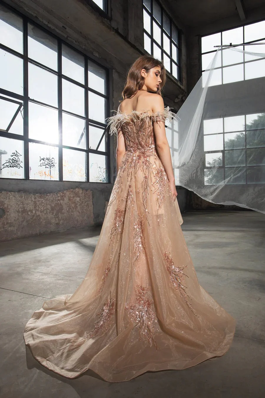 Elegant Silver Sequin High-Low Evening Gown - Designer Sequin Dress and Pretty Sequin Dress Plus Size - Image 4