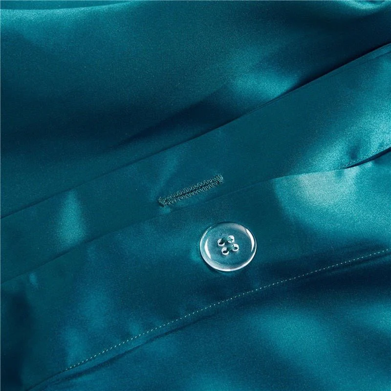 Luxury Pure Mulberry Silk Bedding Set – Eloise Aqua Marine - Image 8