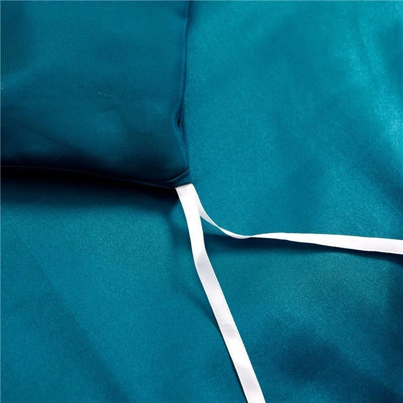 Luxury Pure Mulberry Silk Bedding Set – Eloise Aqua Marine - Image 9