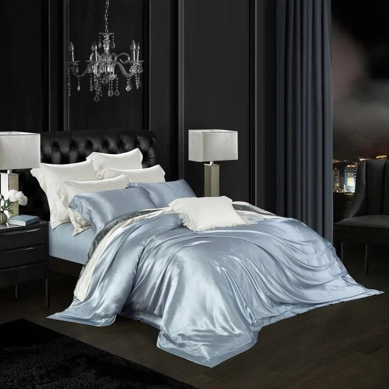 Luxury Pure Mulberry Silk Bedding Set – Eloise Bali Blue