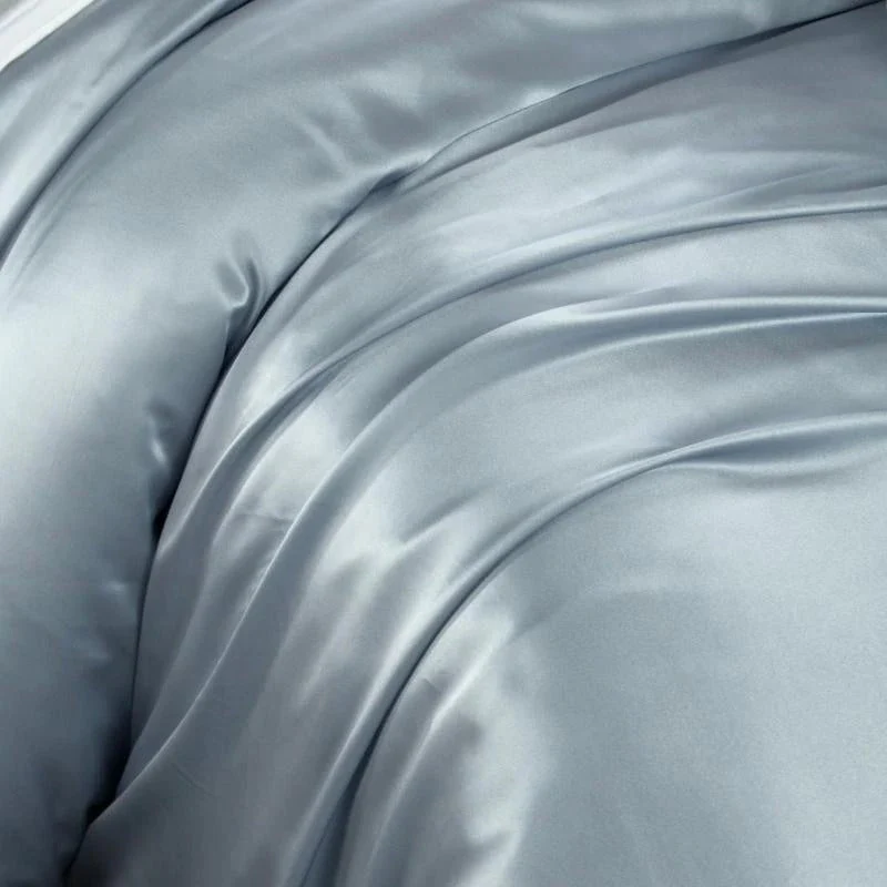 Luxury Pure Mulberry Silk Bedding Set – Eloise Bali Blue - Image 5