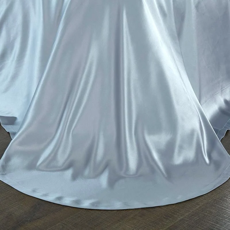 Luxury Pure Mulberry Silk Bedding Set – Eloise Bali Blue - Image 9