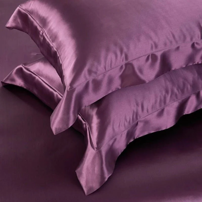 Luxury Pure Mulberry Silk Bedding Set – Eloise Japanese Violet - Image 4
