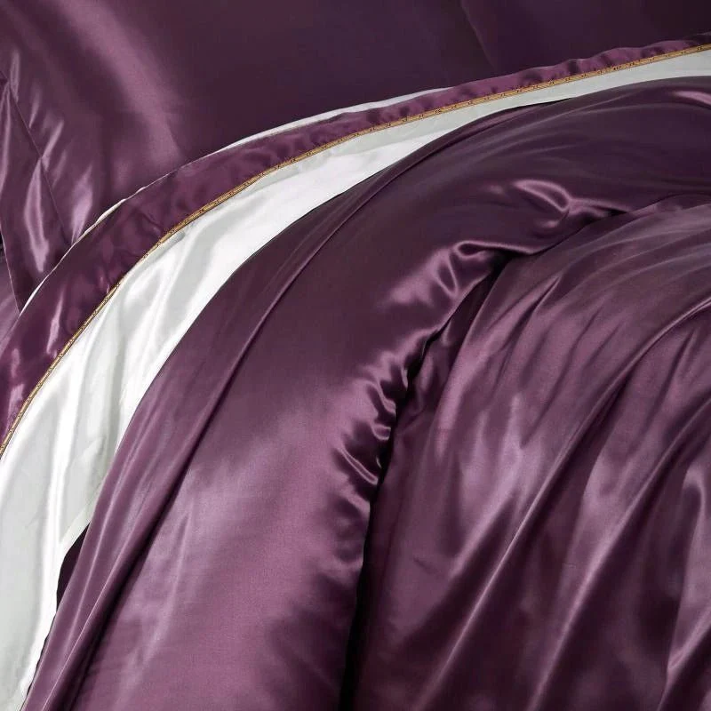 Luxury Pure Mulberry Silk Bedding Set – Eloise Japanese Violet - Image 7