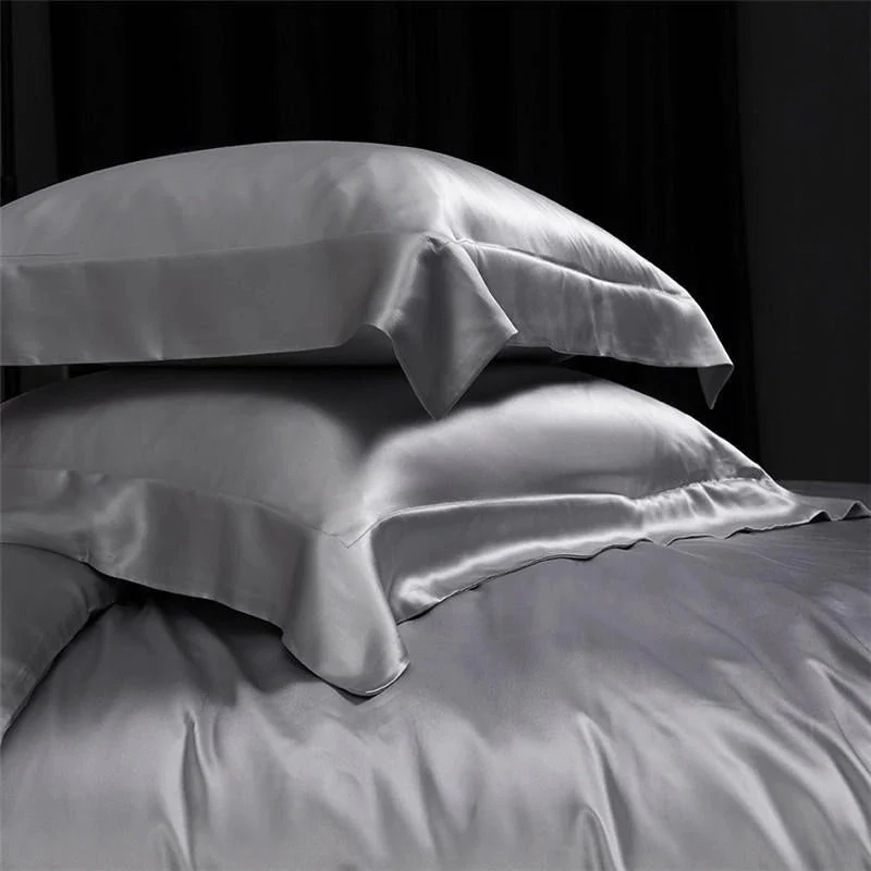 Luxury Pure Mulberry Silk Bedding Set – Eloise Sonic Silver - Image 3