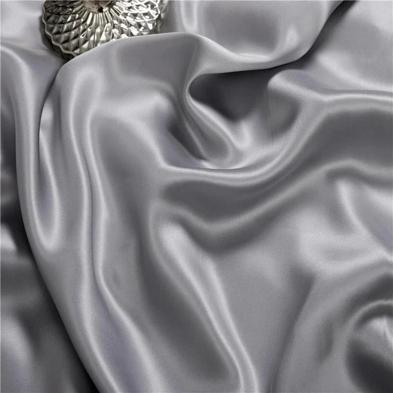 Luxury Pure Mulberry Silk Bedding Set – Eloise Sonic Silver - Image 4