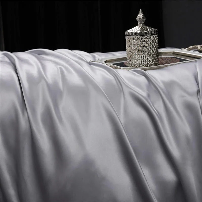 Luxury Pure Mulberry Silk Bedding Set – Eloise Sonic Silver - Image 5