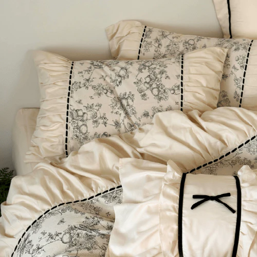 French Vintage Floral Pink Bedding Set – Petal Sonata - Image 12