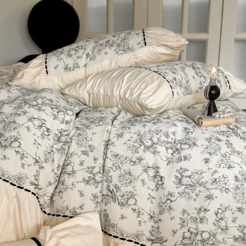 French Vintage Floral Pink Bedding Set – Petal Sonata - Image 7