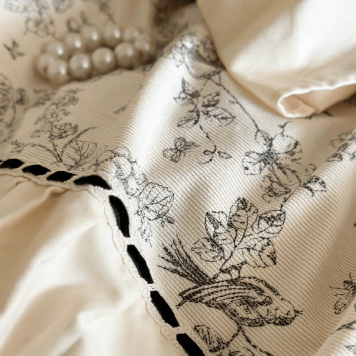 French Vintage Floral Pink Bedding Set – Petal Sonata - Image 8