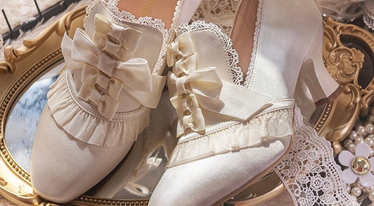 Bridgerton Inspired Golden Regency Heels and Lolita Mules - Lolita Shoes - Image 15