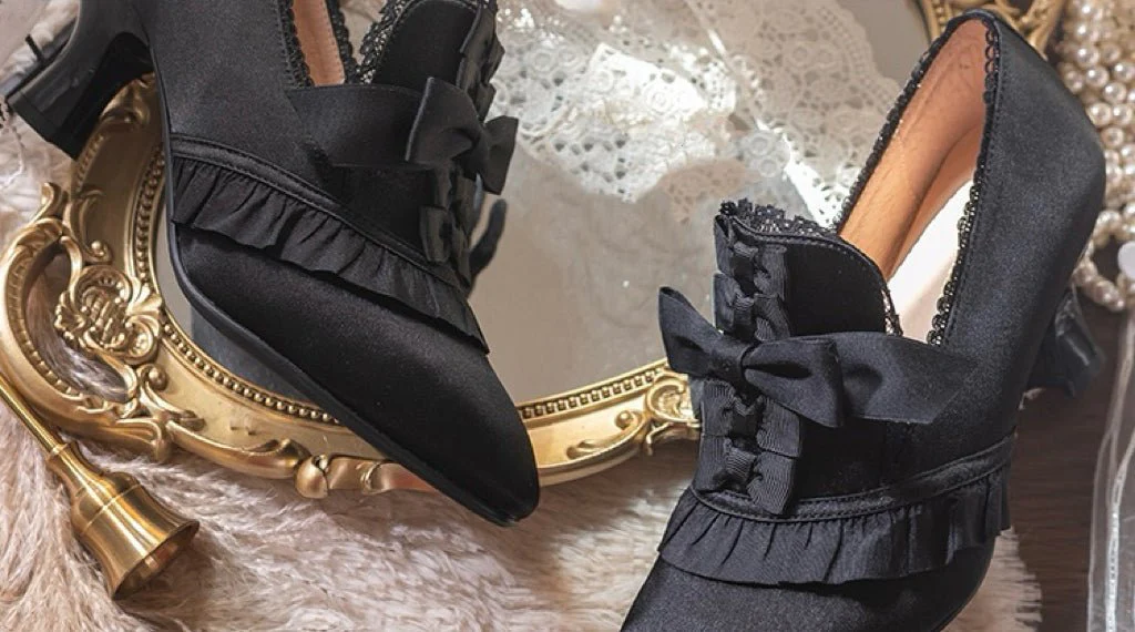 Bridgerton Inspired Golden Regency Heels and Lolita Mules - Lolita Shoes - Image 17