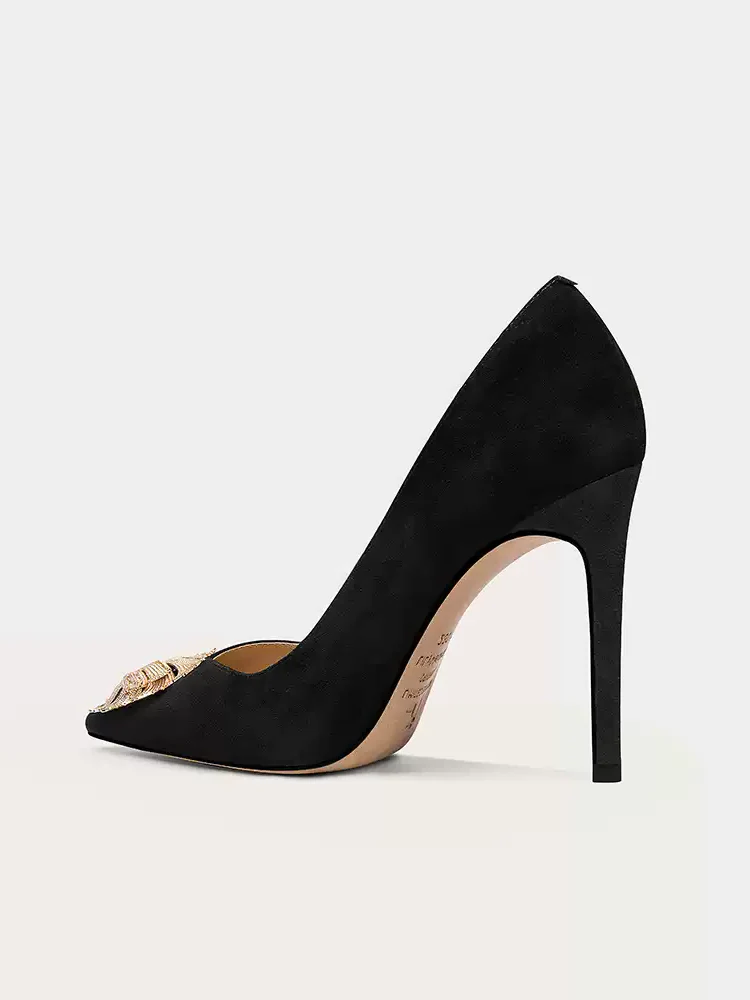 Gothic High Heels with Metallic Embellishments for Formal Wear - Image 2