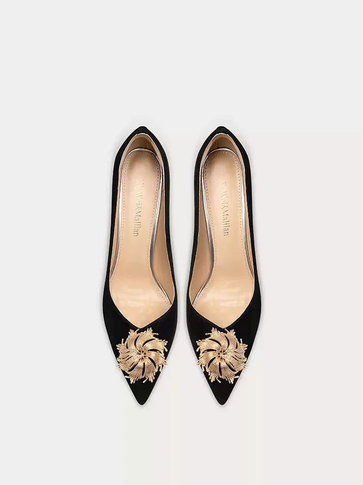 Gothic High Heels with Metallic Embellishments for Formal Wear - Image 4