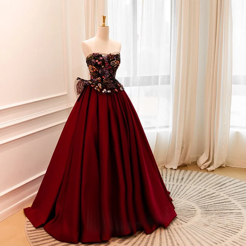 GOTHIC OFF SHOULDER BLACK AND RED JEWELED EVENING GOWN - PLUS SIZE - Image 2