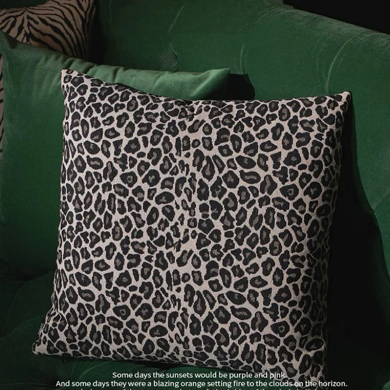 Handmade Leopard Print Cushion – Eclectic Couch Pillow & Rustic Vintage Cushion Accent - Image 4