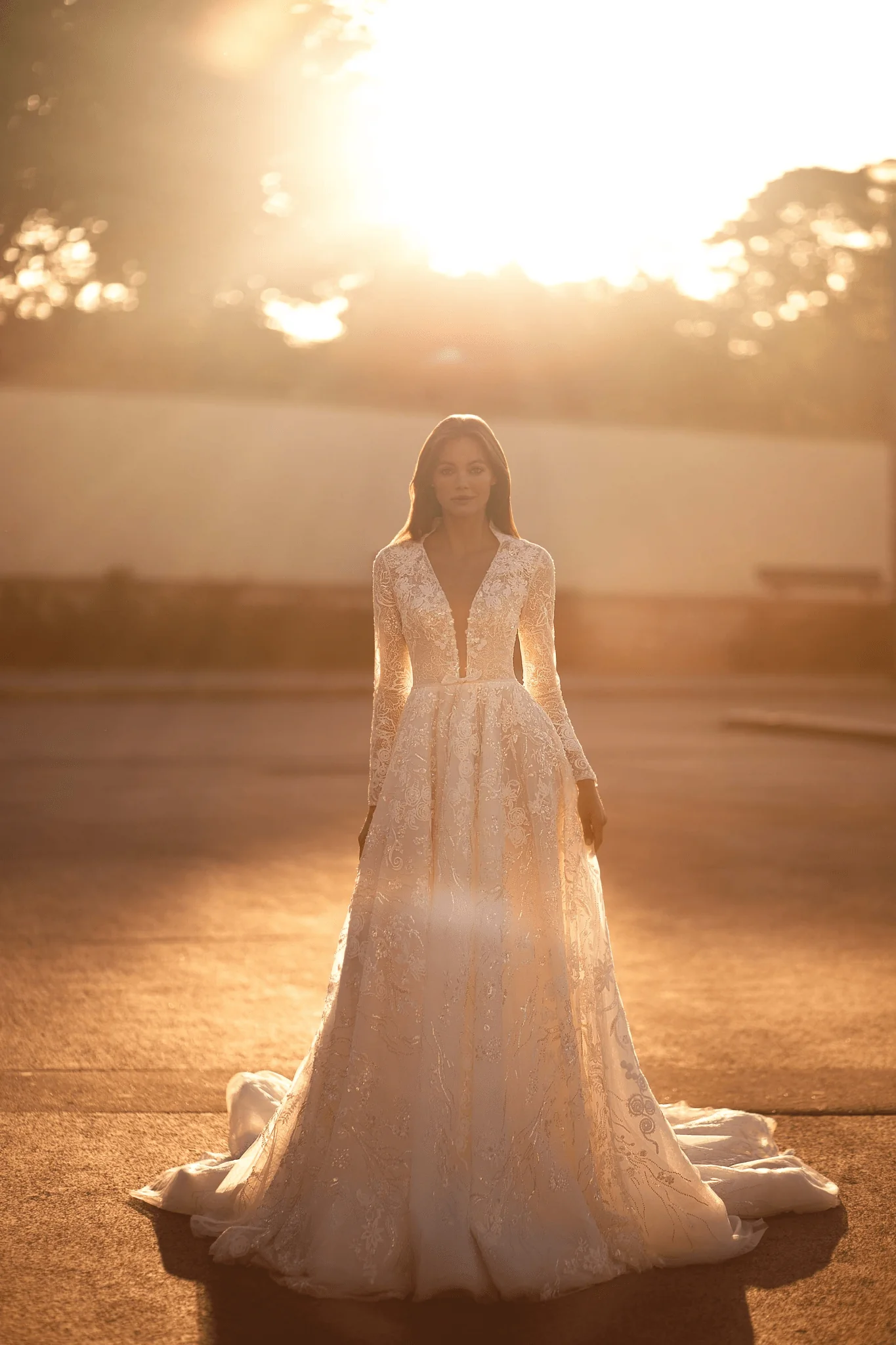 Ivory Aline Ball Gown Wedding Dress - Wedding Dress with Tulle - Floral Applique Dress Plus Size - Image 4