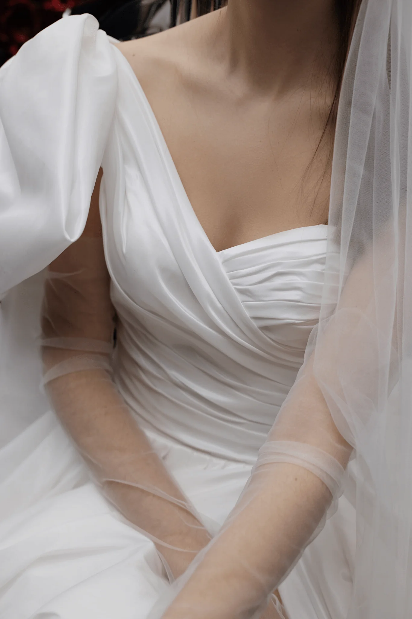 Ivory Off One Shoulder Wedding Dress with High Slit - Aline Ball Gown Wedding Dress Plus Size - RACHEL - Image 7