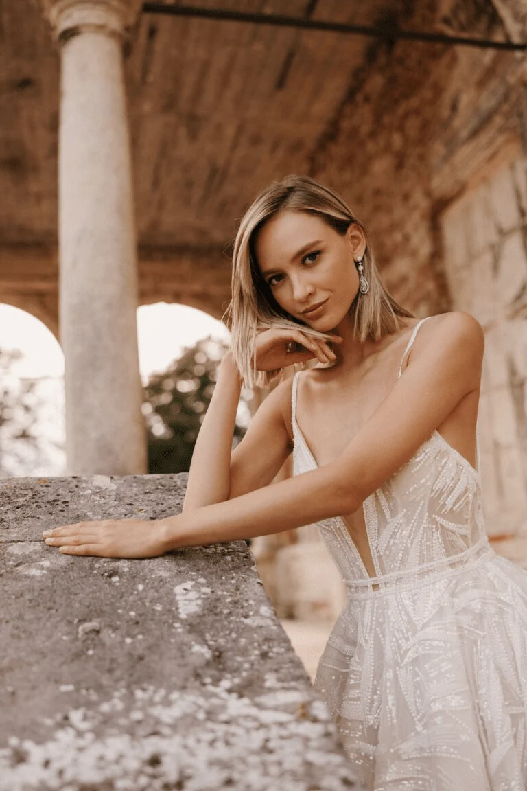 Ivory Romantic Sexy Wedding Dress - Romantic Lace Low back Wedding Dress - Aline Ball Gown Wedding Dress Plus Size - EVELINA - Image 4