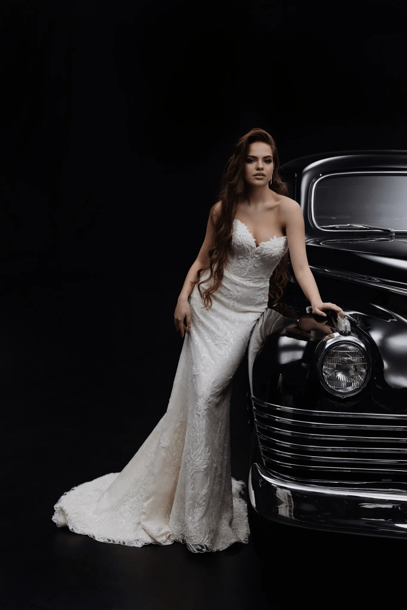 Ivory Tulle Mermaid Wedding Gown with Lace Cape - Elegant Bridal Gown and Off Shoulder Wedding Dress Plus Size - REBECCA - Image 6
