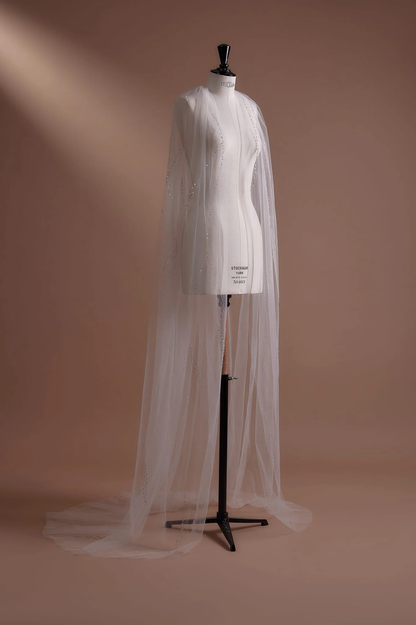 Luxurious Beaded Cathedral Wedding Veil, Available with or without Comb - Image 2