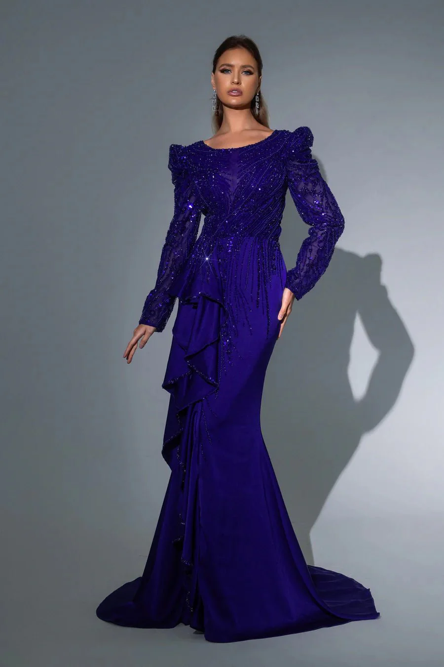 Luxurious Sage Green Sequin Evening Gown and Puff Sleeve Dress - Pretty Sequin Dress and Elegant Glitter Dress Plus Size - Image 4