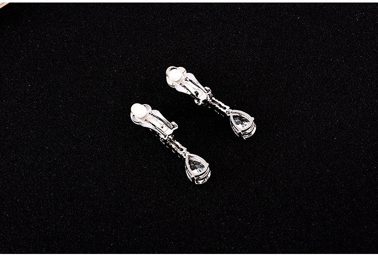 Luxurious Waterdrop Zircon Crystal Necklace Set - Minimalist Bridal Accessories Jewelry Set - Image 6