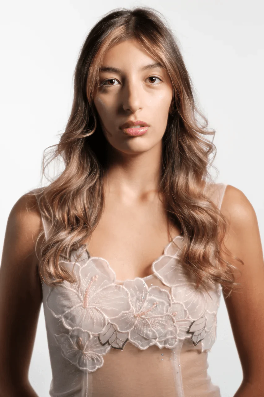 Pink Embroidered Floral Tulle Night Gown - Image 2