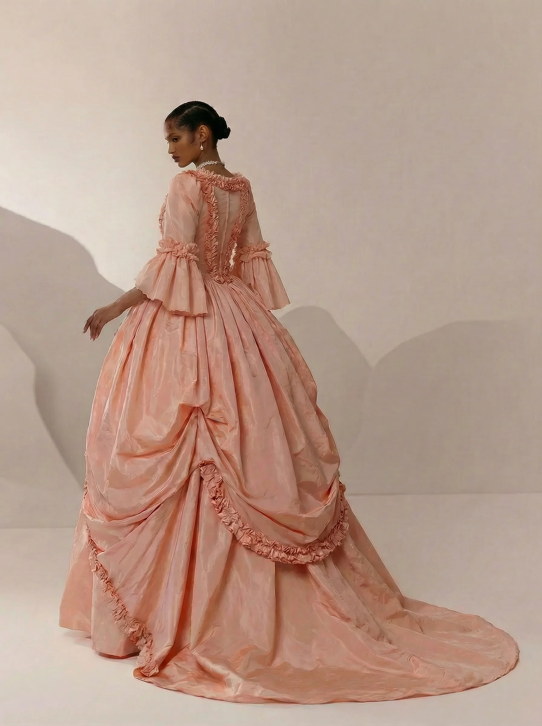 Princess Pink Antique Wedding Dress - Pink Victorian Rococo Ball Gown Baroque dress Plus Size - Image 3