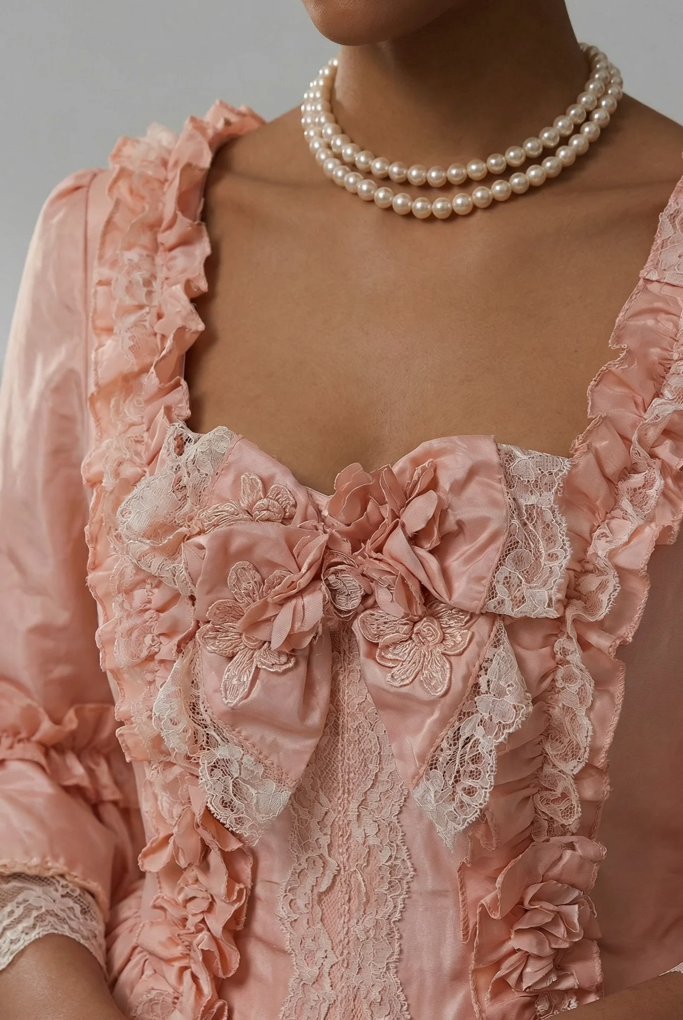 Princess Pink Antique Wedding Dress - Pink Victorian Rococo Ball Gown Baroque dress Plus Size - Image 4