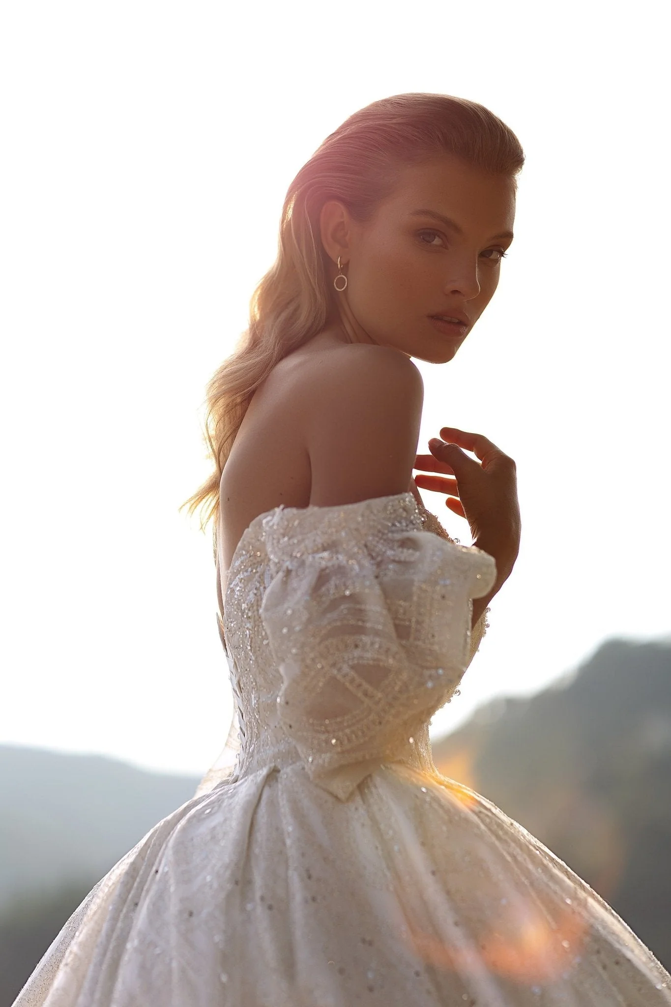 Princess Sparkle Fairytale Wedding Dress - Off Shoulder Wedding Dress with Sleeves - Aline Ball Gown Wedding Dress Plus Size - Image 4