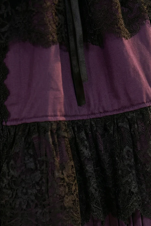 Purple Gothic Lolita Ball Gown - Victorian-Inspired Prom Dress with Lace and Layered Ruffle Dress with Lace Plus Size - Image 6