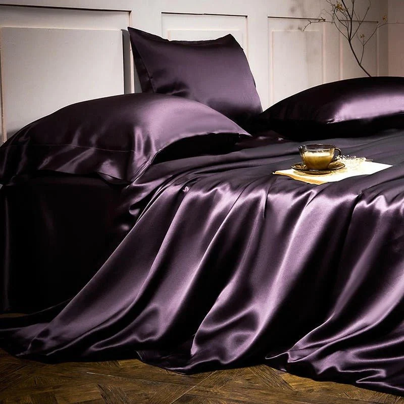 Pure Mulberry Silk Bedding Set – Royalis Purple Luxury - Image 3
